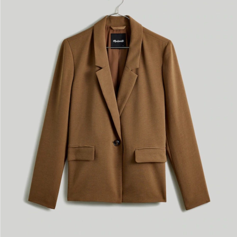 Madewell The Dorset Crop Blazer in Easygoing Crepe - Medium